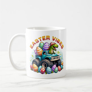 Easter Vibes Dino op Monster Truck met Paasei Koffiemok