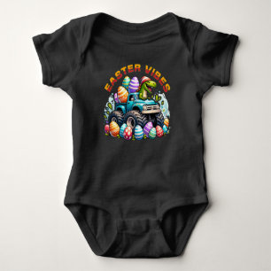 Easter Vibes Dino op Monster Truck met Paasei Romper
