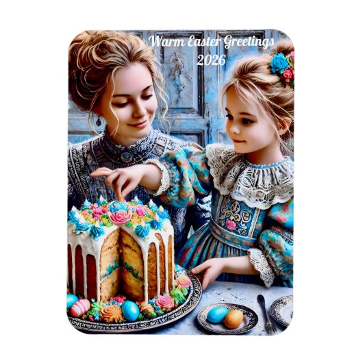 EASTER ~ Vintage Cake ~ Flexible Photo Magnet Magneet (Verticaal)