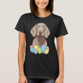 Easter Weimaraner Bunny Eggs Dog on Easter Weimara T-shirt (Voorkant)