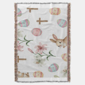 Easter Whimsy – Seamless Bunny & Lily Pattern Deken (Voorkant Verticaal)