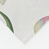 Easter Whimsy – Seamless Bunny & Lily Pattern Fleece Deken (Hoek)