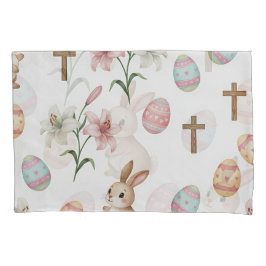 Easter Whimsy – Seamless Bunny & Lily Pattern Kussensloop