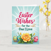 Easter Wishes Love Card Kaart (Gele Bloem)