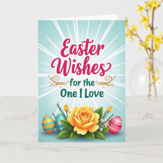 Easter Wishes Love Card Kaart (Gele Bloem)