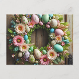 Easter wreath feestdagenkaart