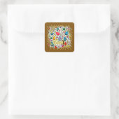 Easter Wreath – Spring Bunny - Autocolante Vierkante Sticker (Tas)