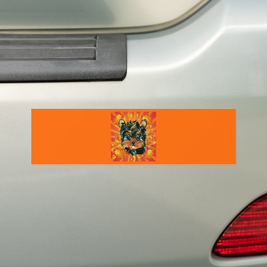 EASTER YORKIE POO BUMPERSTICKER (Op auto)