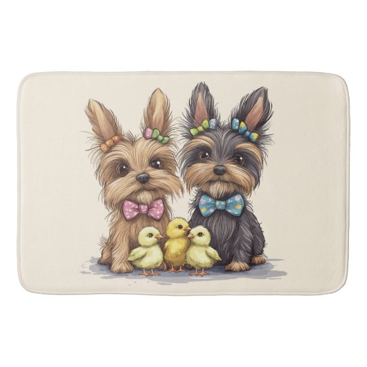 Easter Yorkshire Terrier honden Badmat (Voorkant)