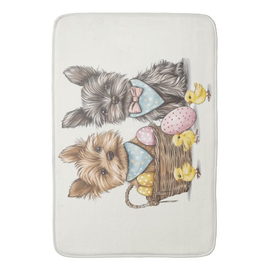 Easter Yorkshire Terrier honden Badmat (Voorkant Verticaal)