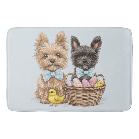 Easter Yorkshire Terrier honden Badmat (Voorkant)