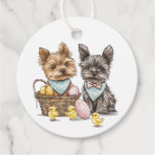 Easter Yorkshire Terrier honden Bedankjes Labels (Voorkant)