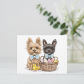 Easter Yorkshire Terrier honden Briefkaart (Staand voorkant)