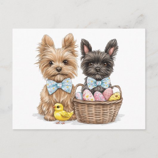 Easter Yorkshire Terrier honden Briefkaart (Voorkant)
