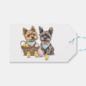 Easter Yorkshire Terrier honden Cadeaulabel (Voorkant (Horizontaal))