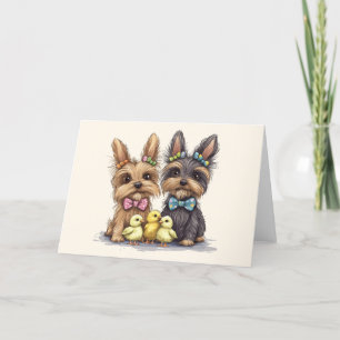 Easter Yorkshire Terrier honden Feestdagen Kaart