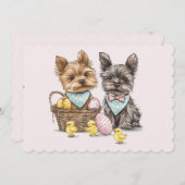 Easter Yorkshire Terrier honden Feestdagenkaart (Voorkant / Achterkant)