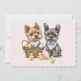 Easter Yorkshire Terrier honden Feestdagenkaart