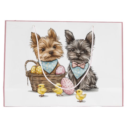 Easter Yorkshire Terrier honden Groot Cadeauzakje (Achterkant)