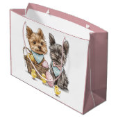 Easter Yorkshire Terrier honden Groot Cadeauzakje (Achterkant Gekanteld)