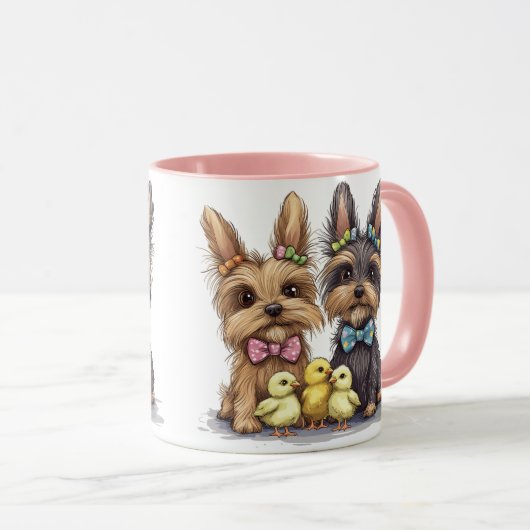 Easter Yorkshire Terrier honden Mok (Voorkant rechts)
