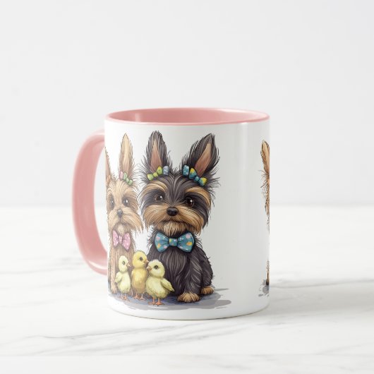 Easter Yorkshire Terrier honden Mok (Voorkant links)