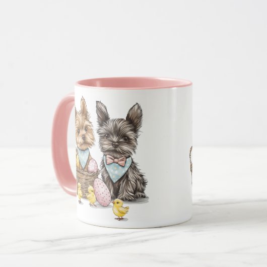 Easter Yorkshire Terrier honden Mok (Voorkant links)