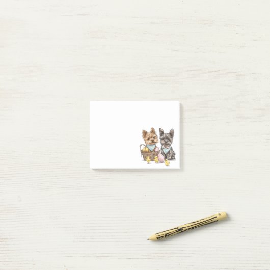 Easter Yorkshire Terrier honden Post-it® Notes (Op bureau)