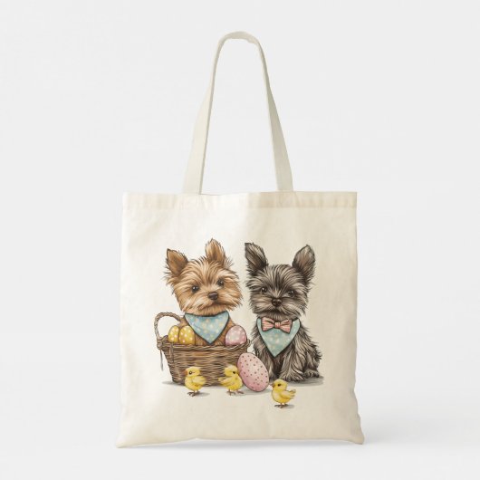 Easter Yorkshire Terrier honden Tote Bag (Achterkant)