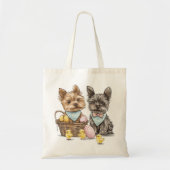 Easter Yorkshire Terrier honden Tote Bag (Voorkant)