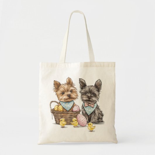 Easter Yorkshire Terrier honden Tote Bag (Voorkant)