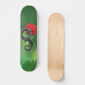 Eastern Asian Dragon Red Sun Nebula Persoonlijk Skateboard (Voorkant)