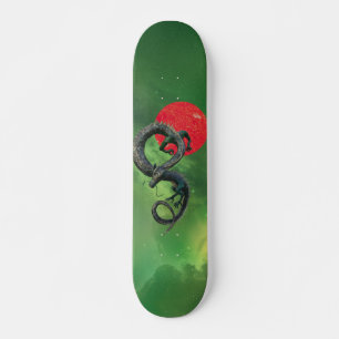 Eastern Asian Dragon Red Sun Nebula Persoonlijk Skateboard