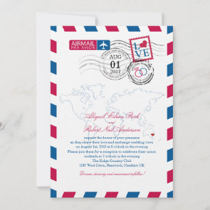 Eastern Austraila Airmail Wedding Kaart