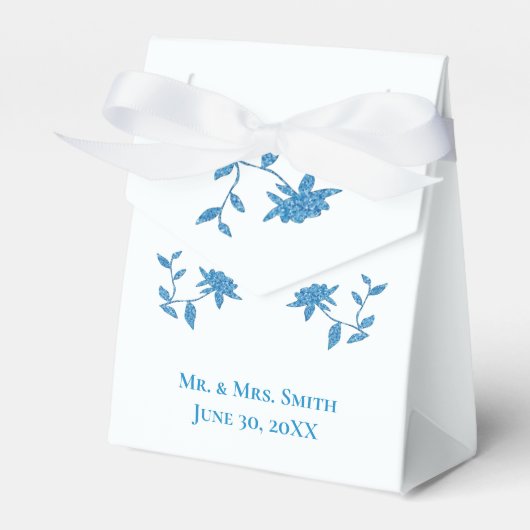 Eastern Blue Pelorous Floral Label Bedankdoosjes (Voorkant Zijde)