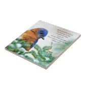 Eastern Bluebird Ceramic Photo Tile Matthew 6:26 Tegeltje (Zijkant)
