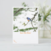 Eastern Bluebird/Champagne Glass Save the Date ~ (Staand voorkant)