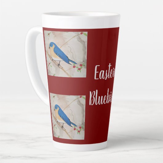 Eastern Bluebird Deep Red Latte Mok (Linkerhoek)