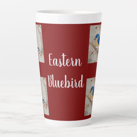 Eastern Bluebird Deep Red Latte Mok (Voorkant)