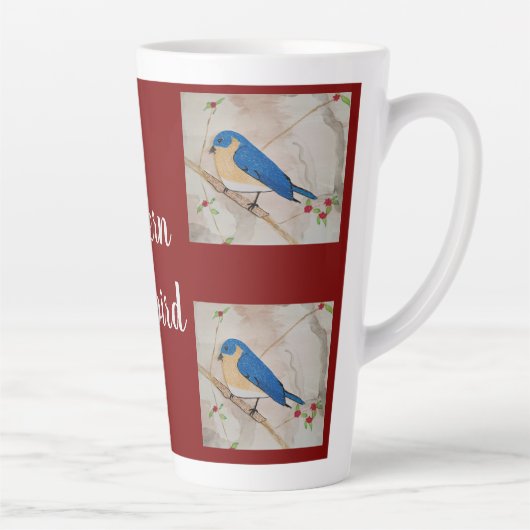 Eastern Bluebird Deep Red Latte Mok (Rechts)