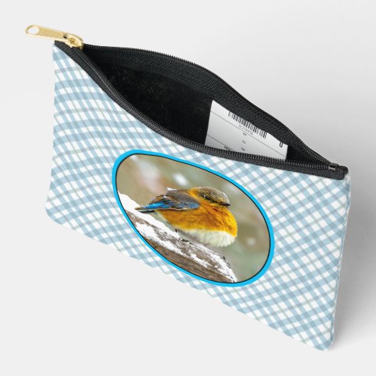 Eastern Bluebird in Snowstorm Originele foto Etui (Open)