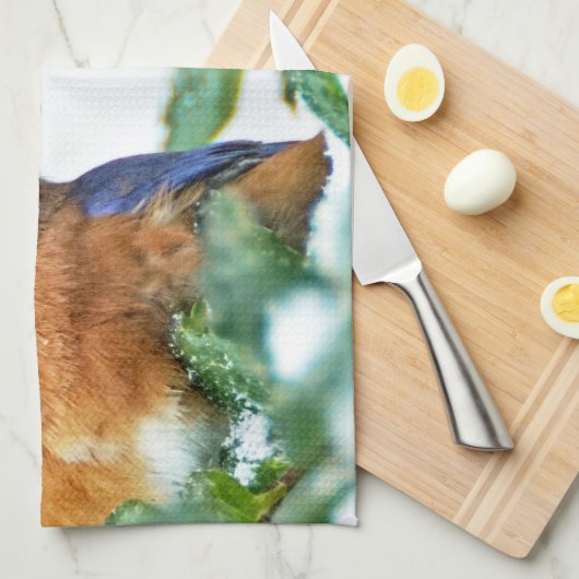 Eastern Bluebird Kitchen Towel Matthew 6:26 Theedoek (Quarter Fold)