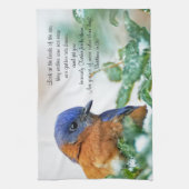 Eastern Bluebird Kitchen Towel Matthew 6:26 Theedoek (Verticaal)