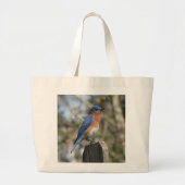 Eastern Bluebird Male Bag Grote Tote Bag (Voorkant)