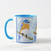 Eastern Bluebird - Man - waterverf stijl mok (Links)