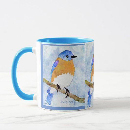 Eastern Bluebird - Man - waterverf stijl mok (Links)
