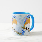 Eastern Bluebird - Man - waterverf stijl mok (Voorkant rechts)