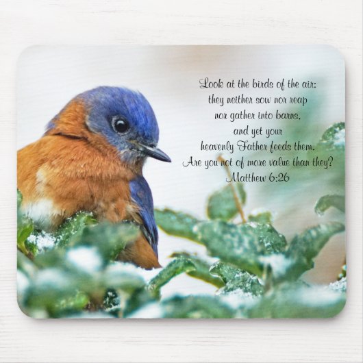 Eastern Bluebird Mousepad Matthew 6:26 Muismat (Voorkant)