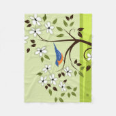 Eastern Bluebird On Flowering Tree Fleece Deken (Voorkant)