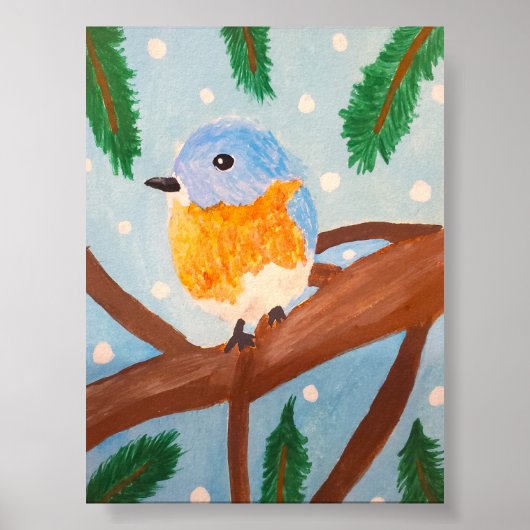 Eastern Bluebird  Poster (Voorkant)